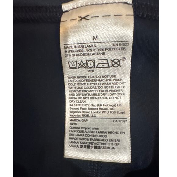 Gap Fit Leggings Navy Blue w Teal Accents Size M - Picture 4 of 8